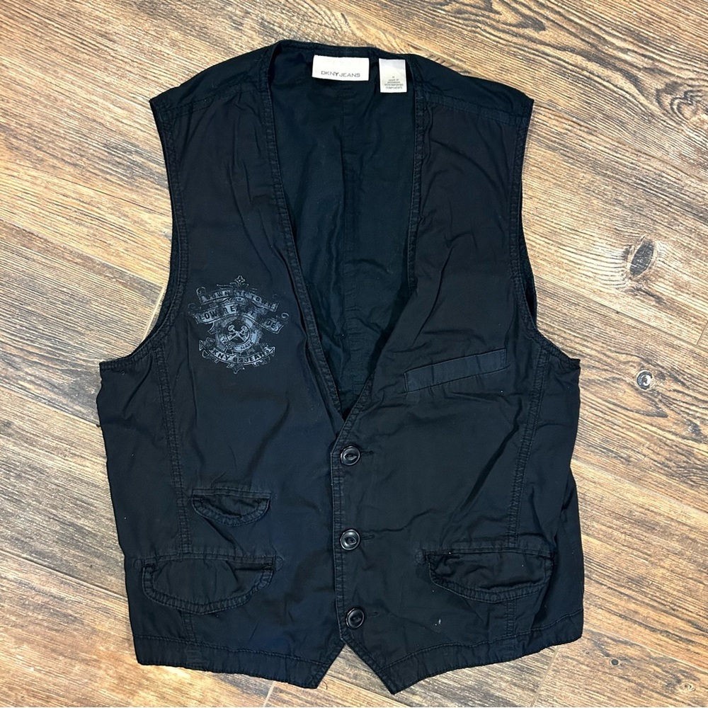 DKNY Jeans Y2K Black Utility Vest – Medium